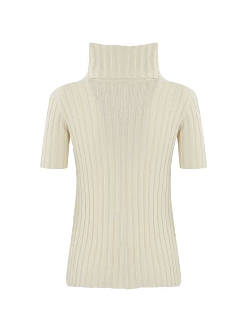 Maglia a collo alto in misto cashmere bianco Liviana Conti | F4WC02A08-1